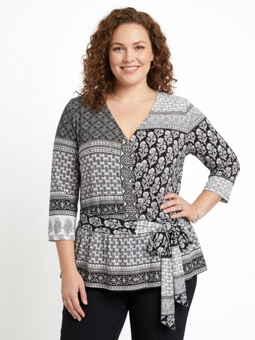 INC International Concepts Woman Cross Front Pull On Top- Sz. 1X